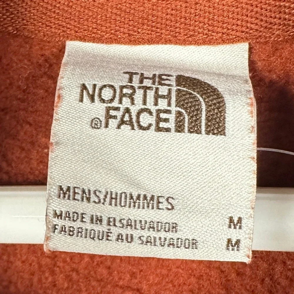 The North Face Hoodie Mens Medium Burnt Orange Pullover Logo Patch Sweatshirt